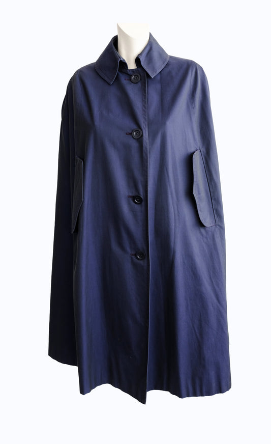 Aquascutum Vintage Cape in Navy Gabardine, O/S