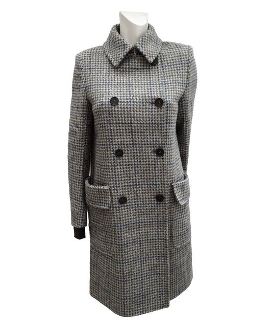 Bally Double-Breasted Coat in Harris Tweed, UK10