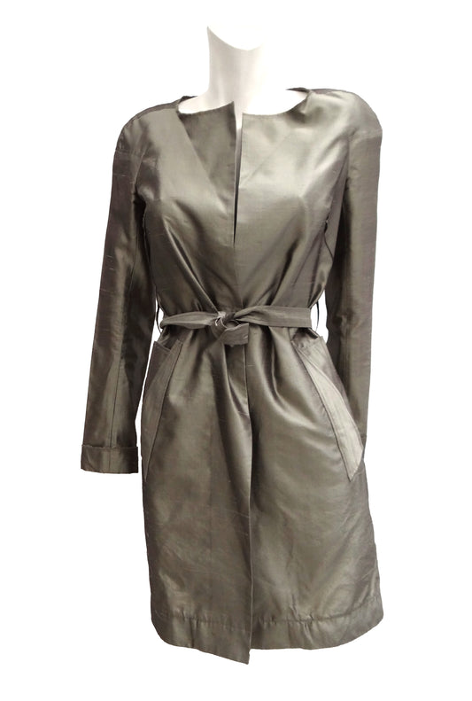 Roland Mouret Metallic Silk Evening Coat, UK10