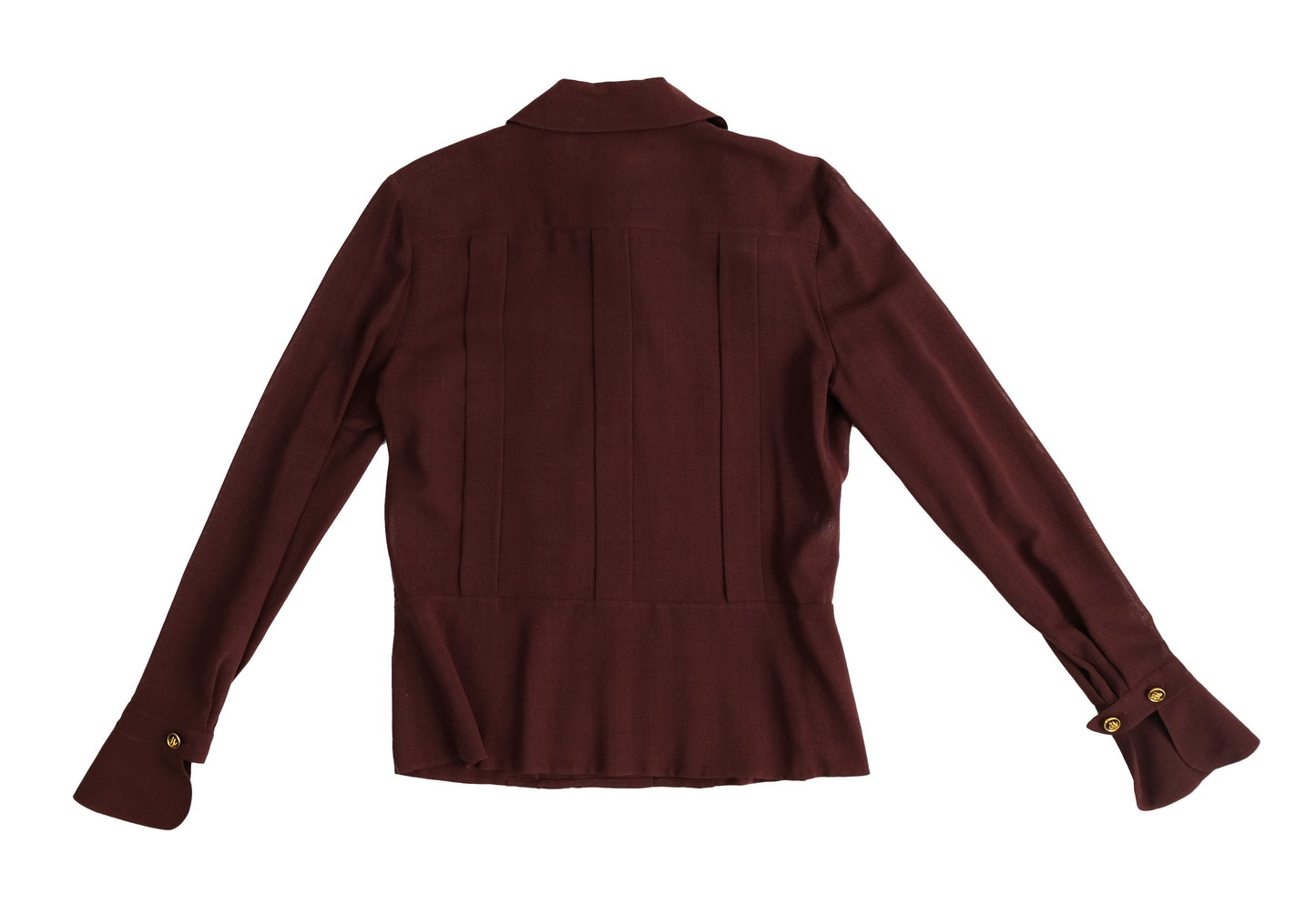 Karl Lagerfeld Vintage Burgundy Pleated Blouse, UK10