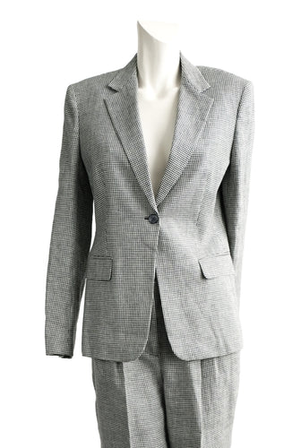 Max Mara Trouser Suit in  Fine Houndstooth Linen, UK12
