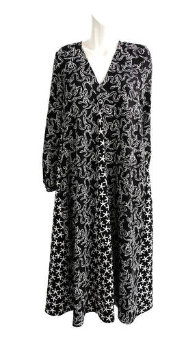 Stine Goya Abstract Black and White Maxi Dress, Medium