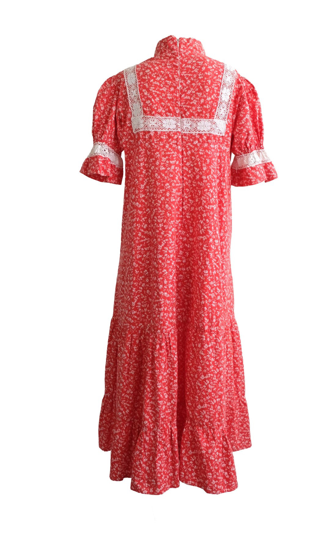 Laura Ashley Vintage Prairie Dress in Red Floral Print, UK10-12