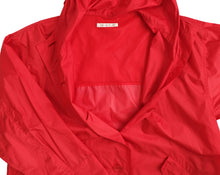 Issey Miyake Pleats Please Red Hooded Raincoat, L