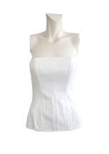 Valentino Vintage Bustier / Corset in Ribbed White Cotton, UK10
