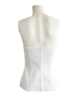 Valentino Vintage Bustier / Corset in Ribbed White Cotton, UK10