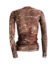 Jean Paul Gaultier Maille Vintage Mesh Top in Tribal Tattoo Print, S-M