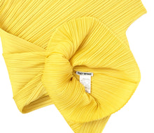 Issey Miyake Lemon Yellow Plissé Funnel Neck Top and Maxi Skirt Set, M