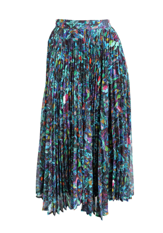 Dries van Noten Abstract Multicoloured Pleated Skirt, UK12