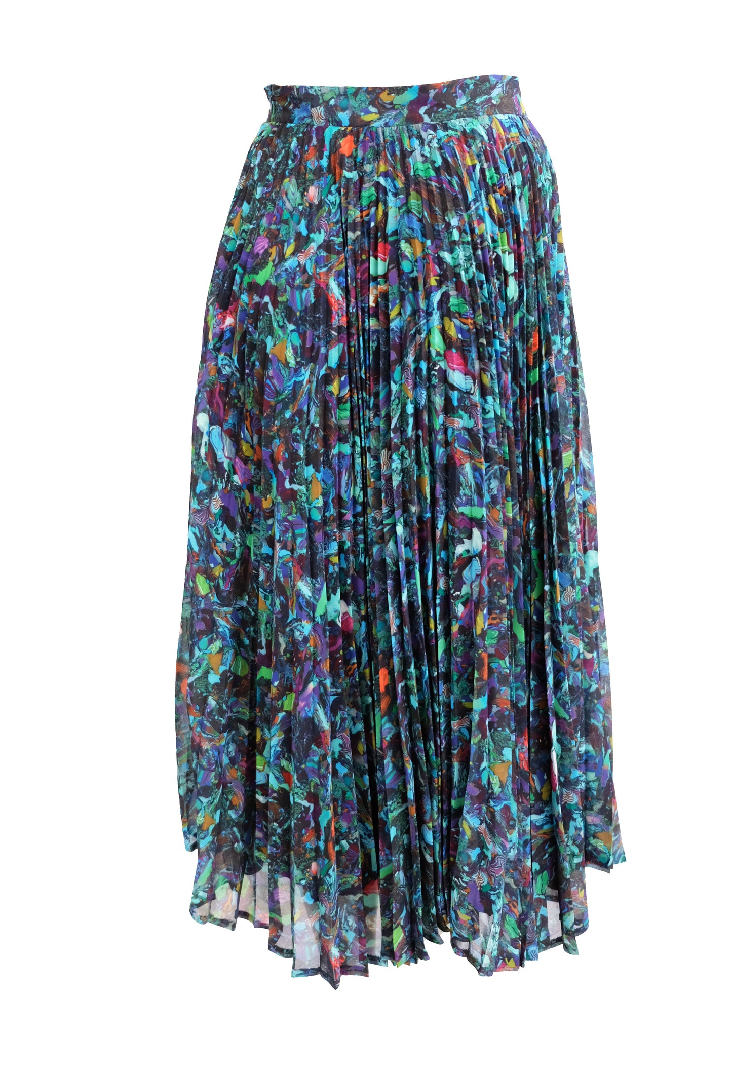 Dries van Noten Abstract Multicoloured Pleated Skirt, UK12