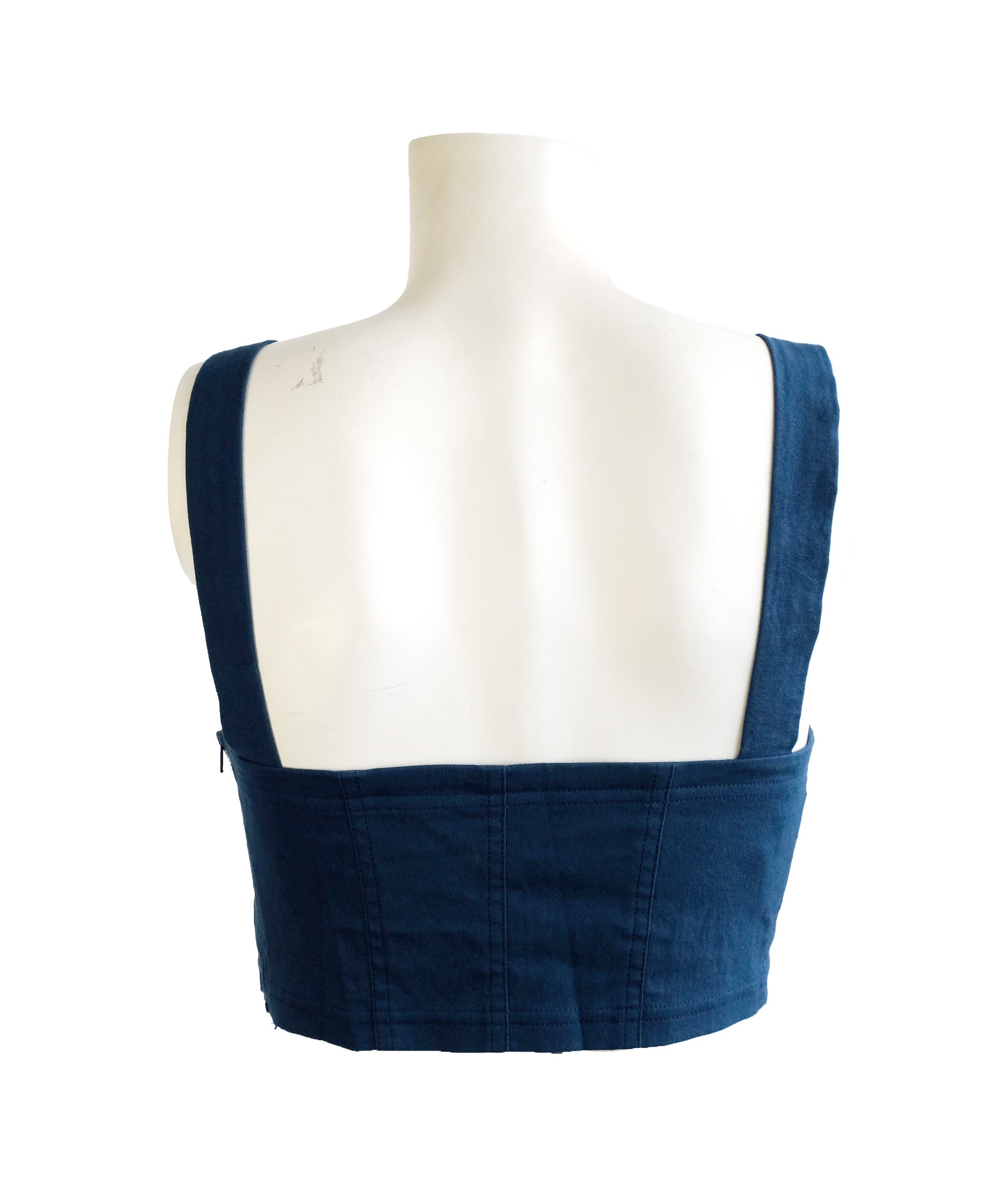 Ozbek Vintage Cropped Bustier Top with Laced Front, UK10