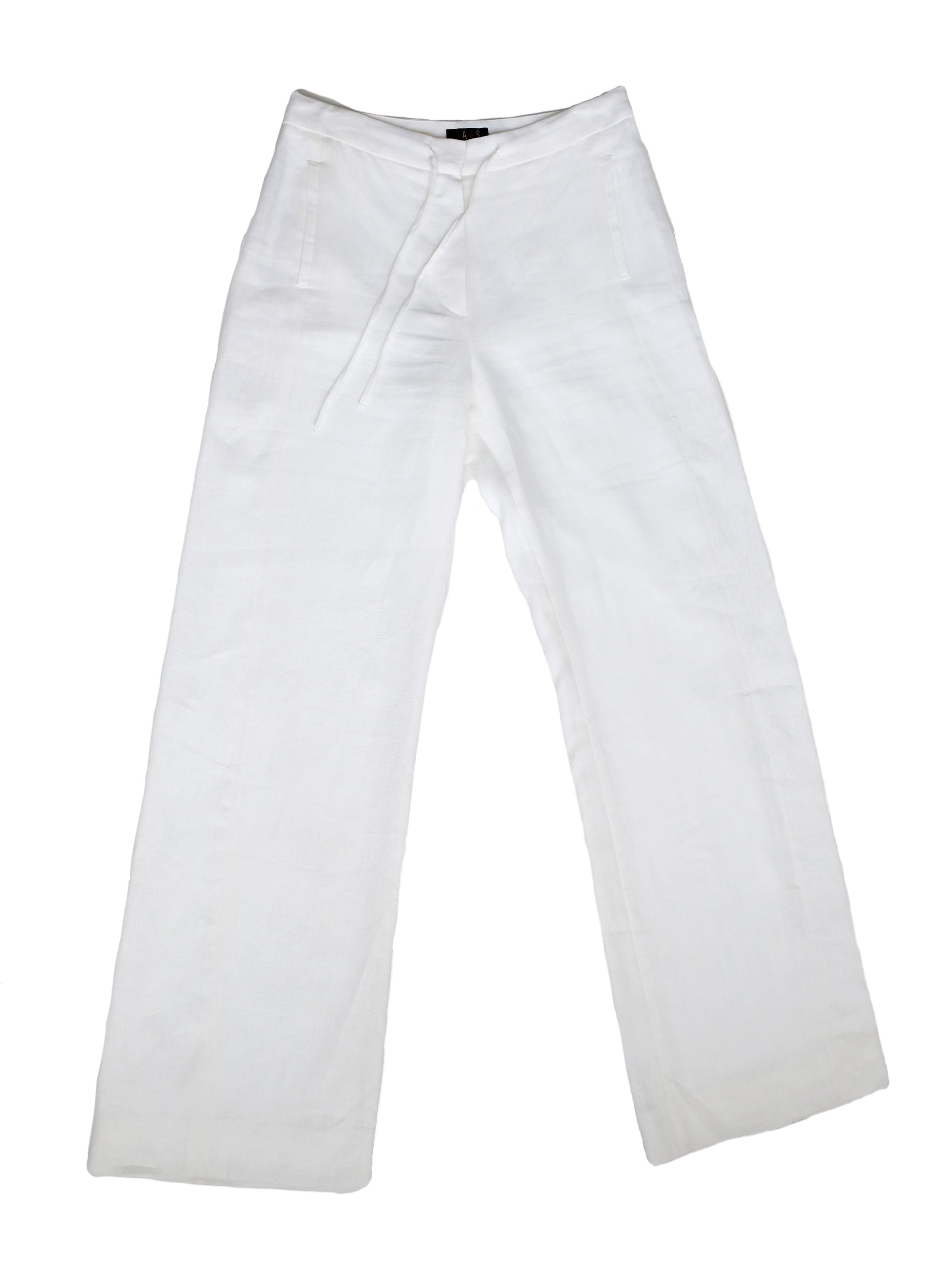 DAKS Wide Leg Trousers in White Linen, UK10