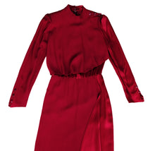 Nina Ricci 1980s Silky Burgundy Dress, UK10