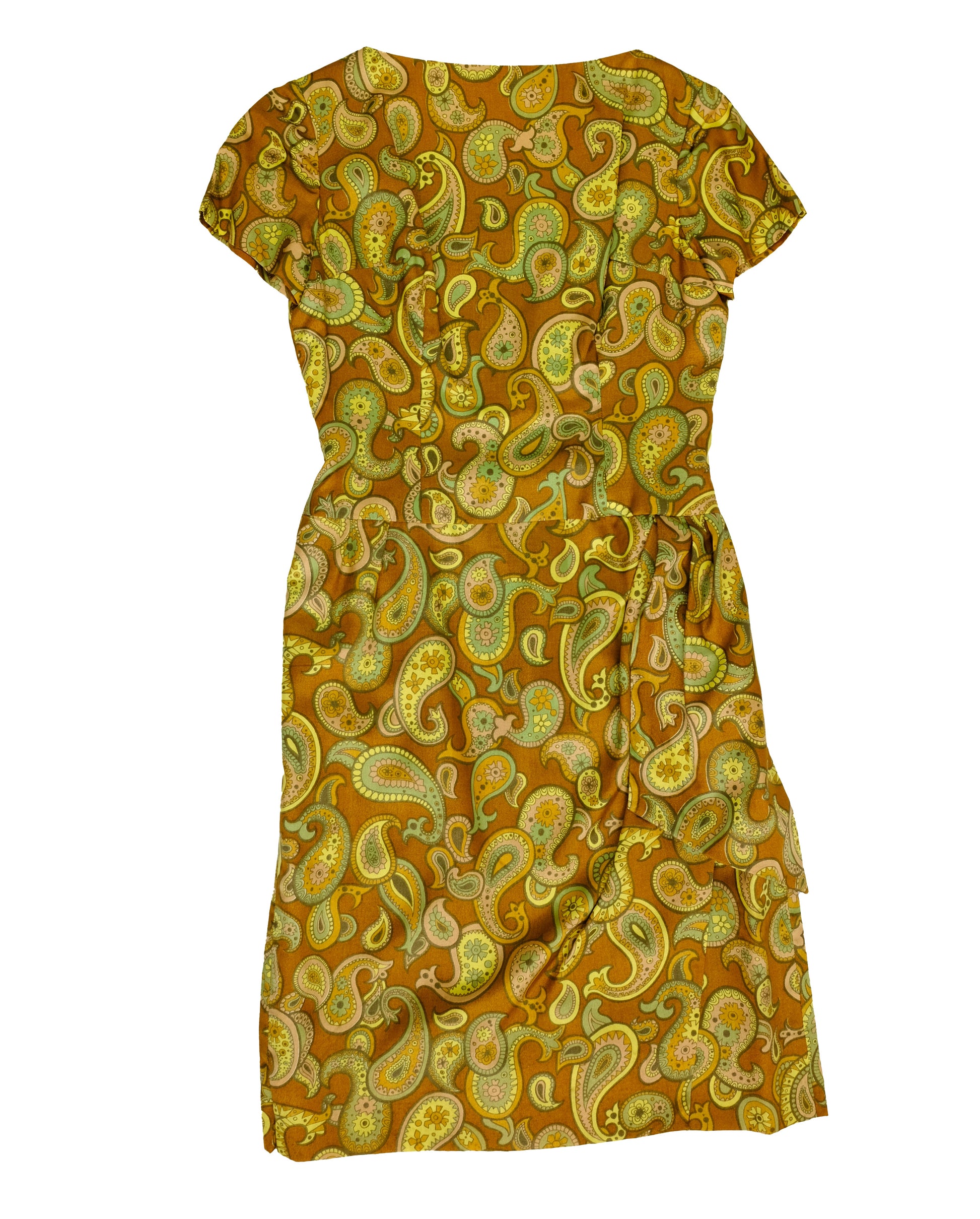 Donald Dunton 1960s Vintage Sheath Dress in Paisley Silk, UK10