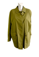 Burberry 1980s Vintage Raincoat in Olive Green, UK14-16