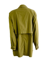 Burberry 1980s Vintage Raincoat in Olive Green, UK14-16
