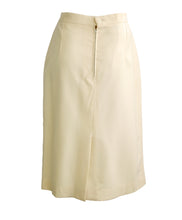 Lanvin 1980s Vintage Midi Skirt in Cream Wool, UK12-14