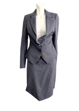 Vivienne Westwood Tailored Skirt Suit in Grey Wool, UK12