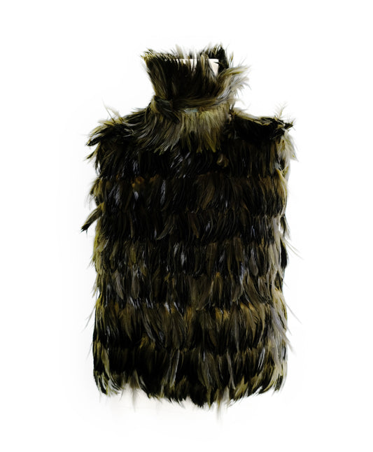 Max Mara Sleeveless Top in Green Feathers, UK10