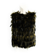 Max Mara Sleeveless Top in Green Feathers, UK10
