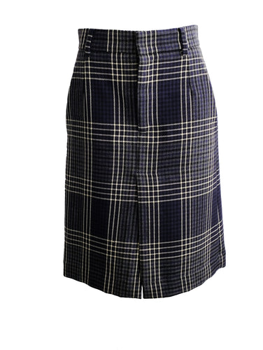 Sofie D'Hoore Navy Tweed Tailored Skirt, UK10