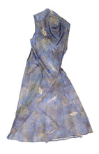 Vivienne Westwood Sleeveless Drape Dress in Blue and Gold Damask Print, UK12