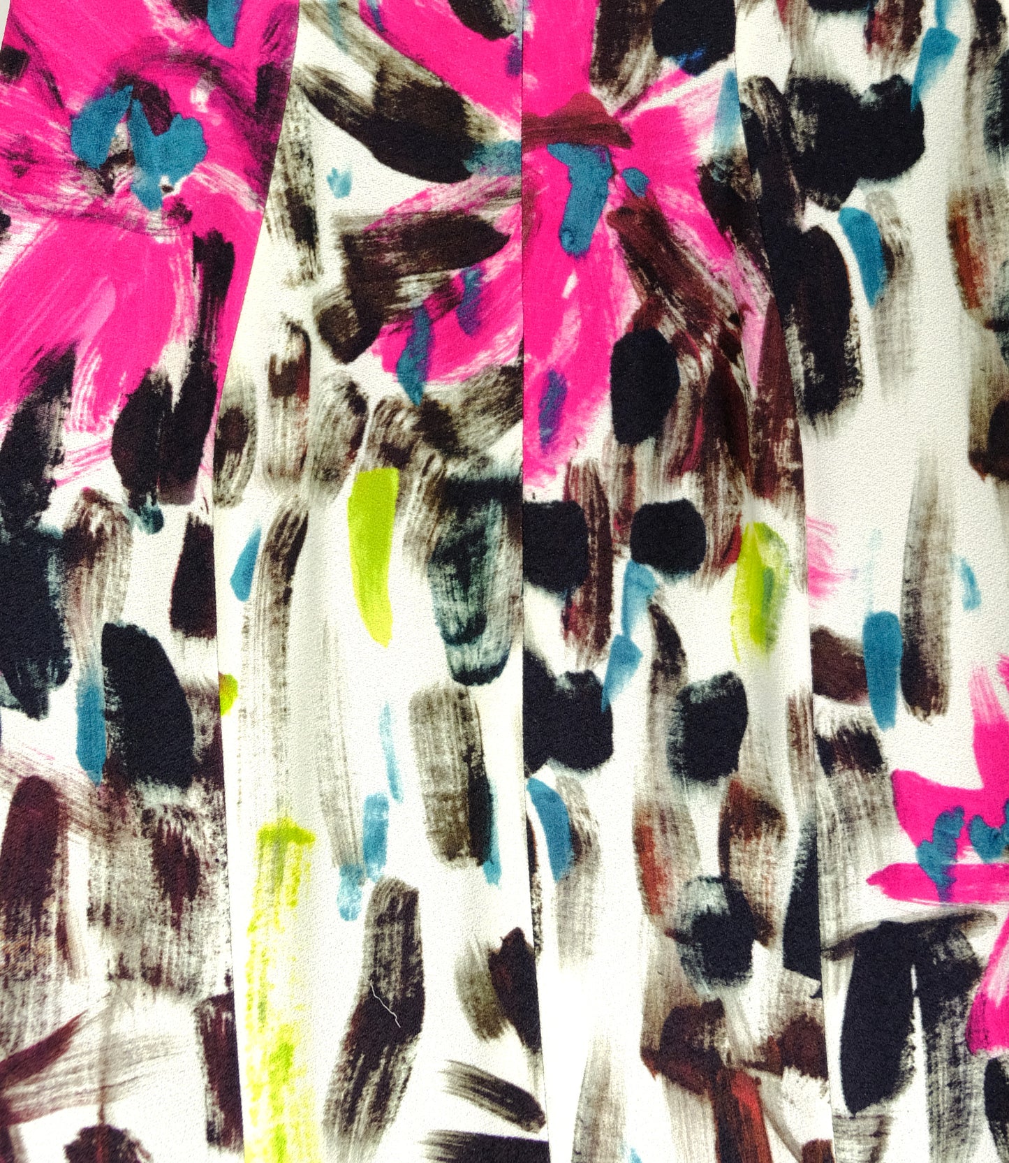 Marni Multicoloured Midi Dress in Abstract Brushstroke Print, UK8