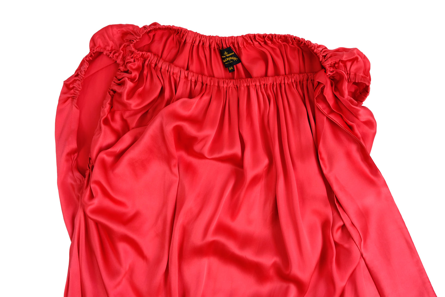 Vivienne Westwood Anglomania Tunic Dress in Red Satin with Bow, UK12-14