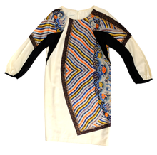Dries van Noten White & Multicoloured Belted Shift Dress, UK10-12