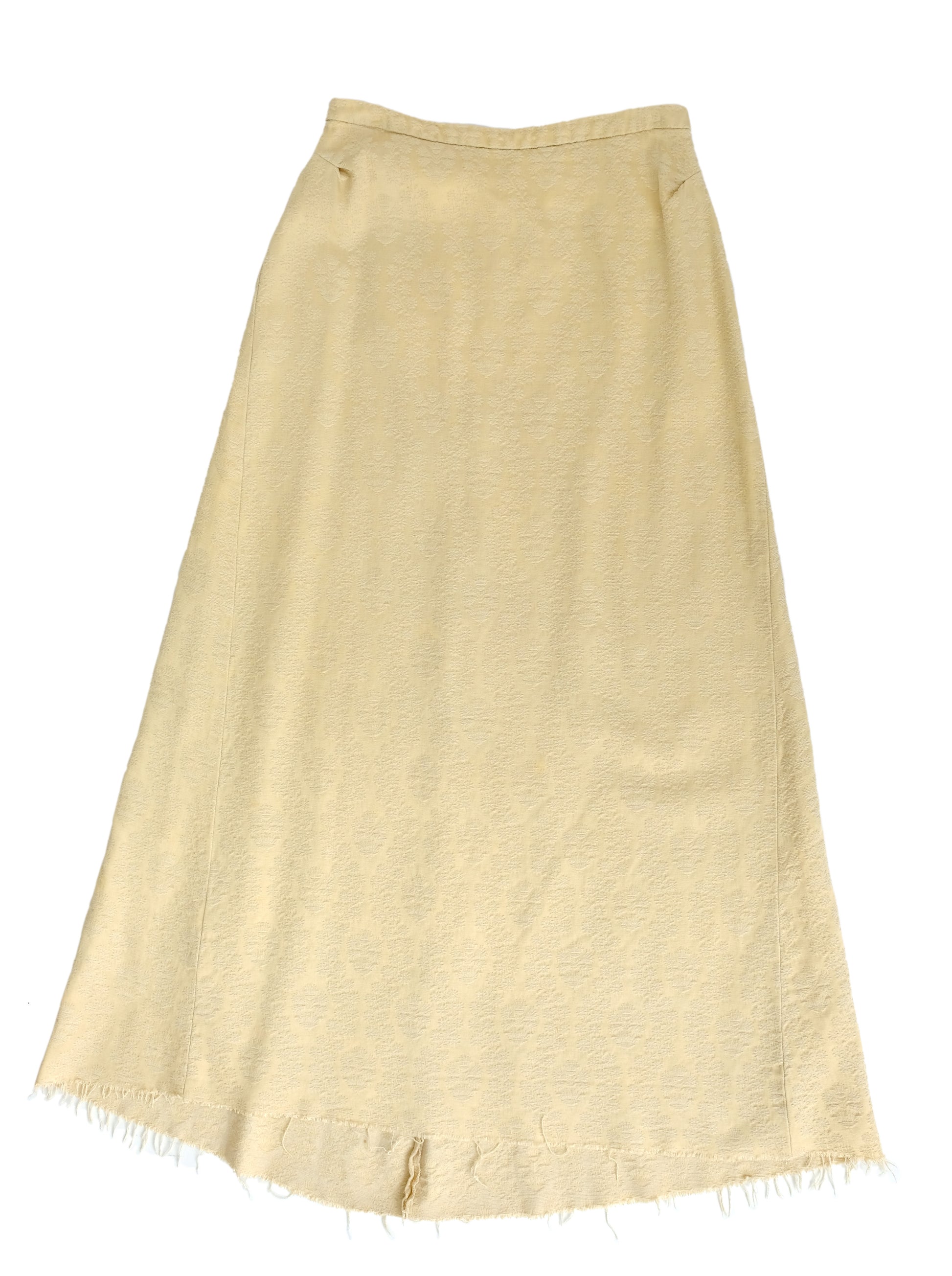 Dries van Noten Vintage Cream Damask Maxi Skirt, UK10-12