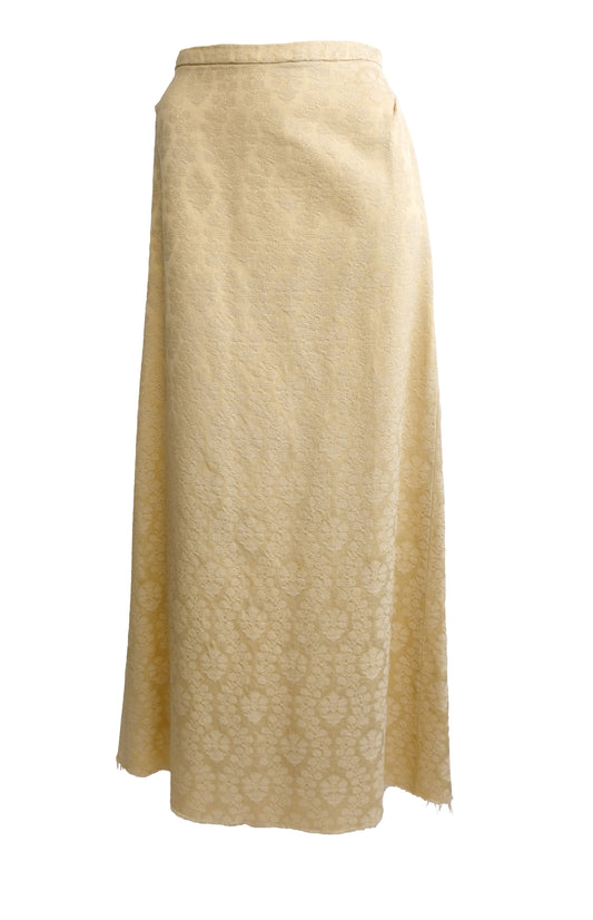 Dries van Noten Vintage Cream Damask Maxi Skirt, UK10-12Dries van Noten Vintage Cream Damask Maxi Skirt, UK10-12