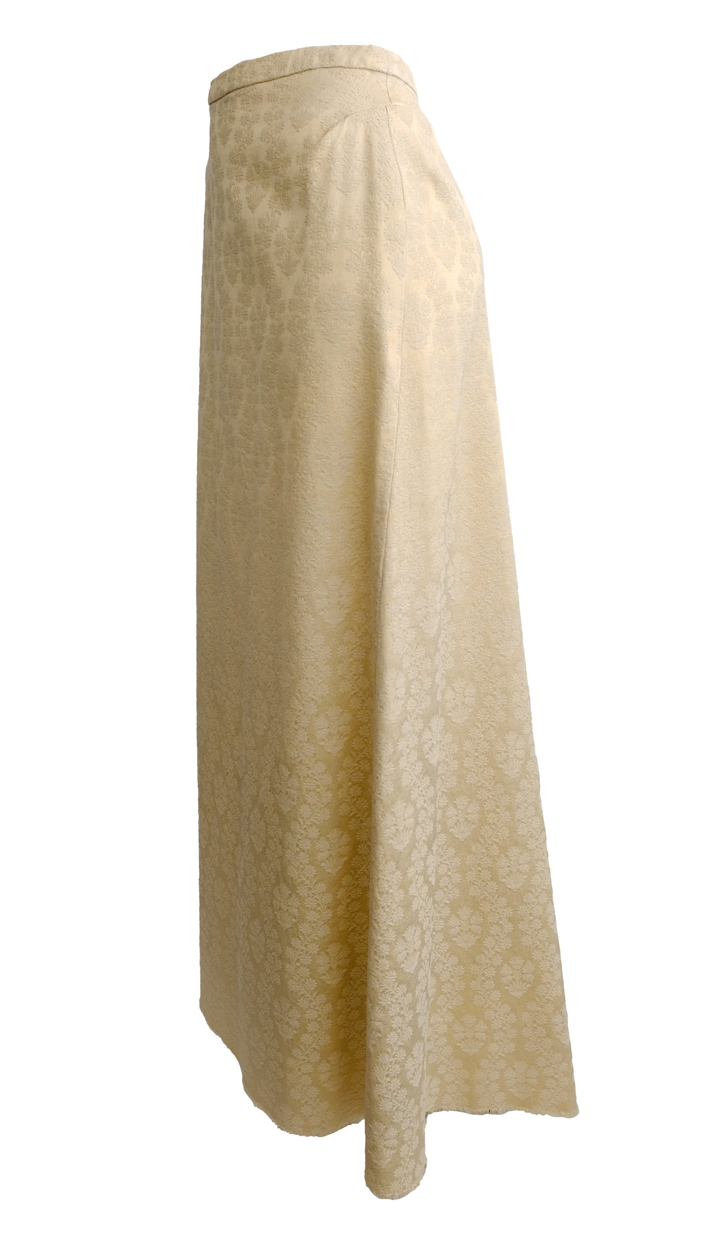 Dries van Noten Vintage Cream Damask Maxi Skirt, UK10-12