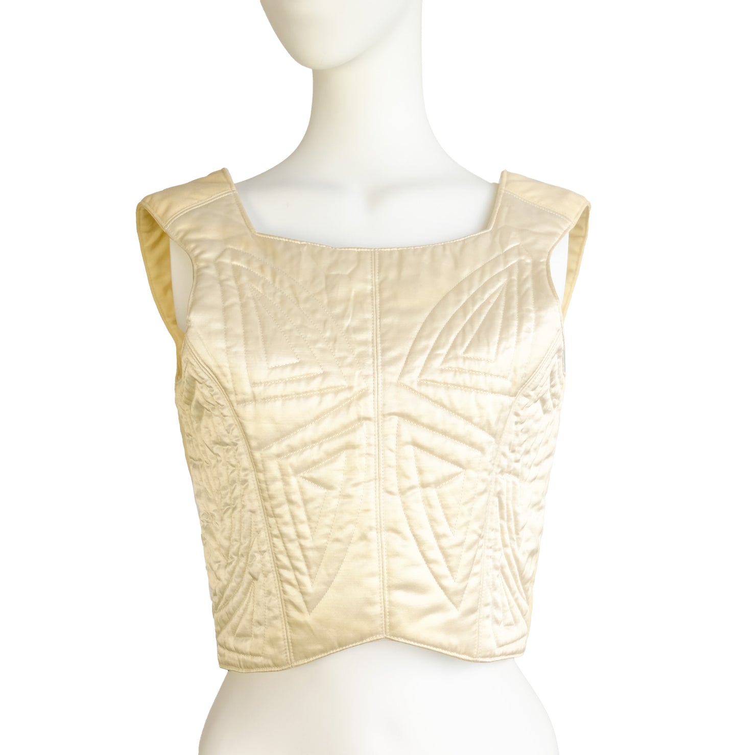 John Galliano London Vintage Lace-up Quilted "Fencing" Corset, S