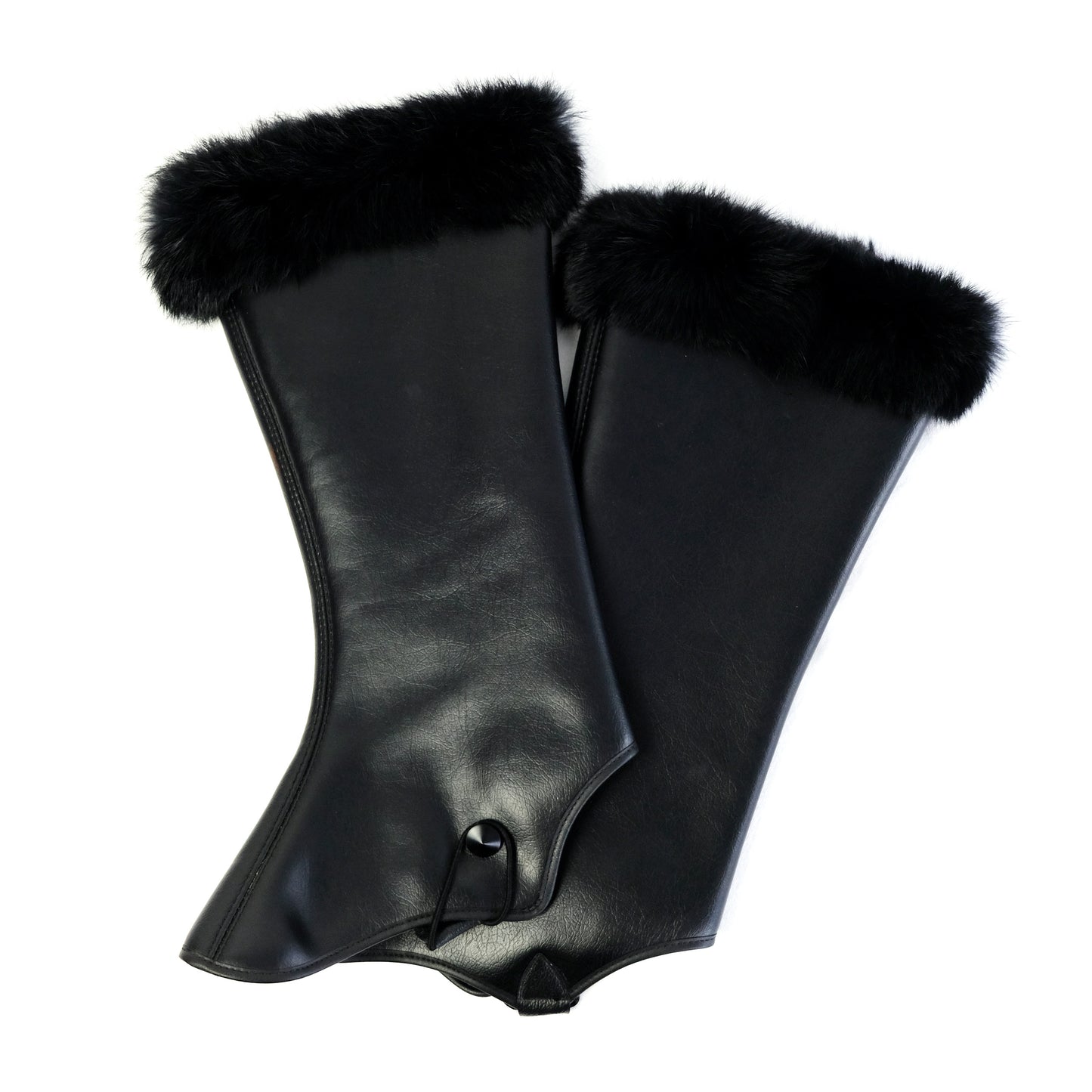 1960s Vintage Faux Leather and Fur Gaiters