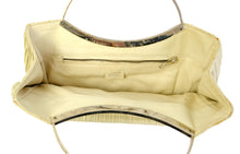1990s Vintage Versace Handbag in Pleated Cream Leather
