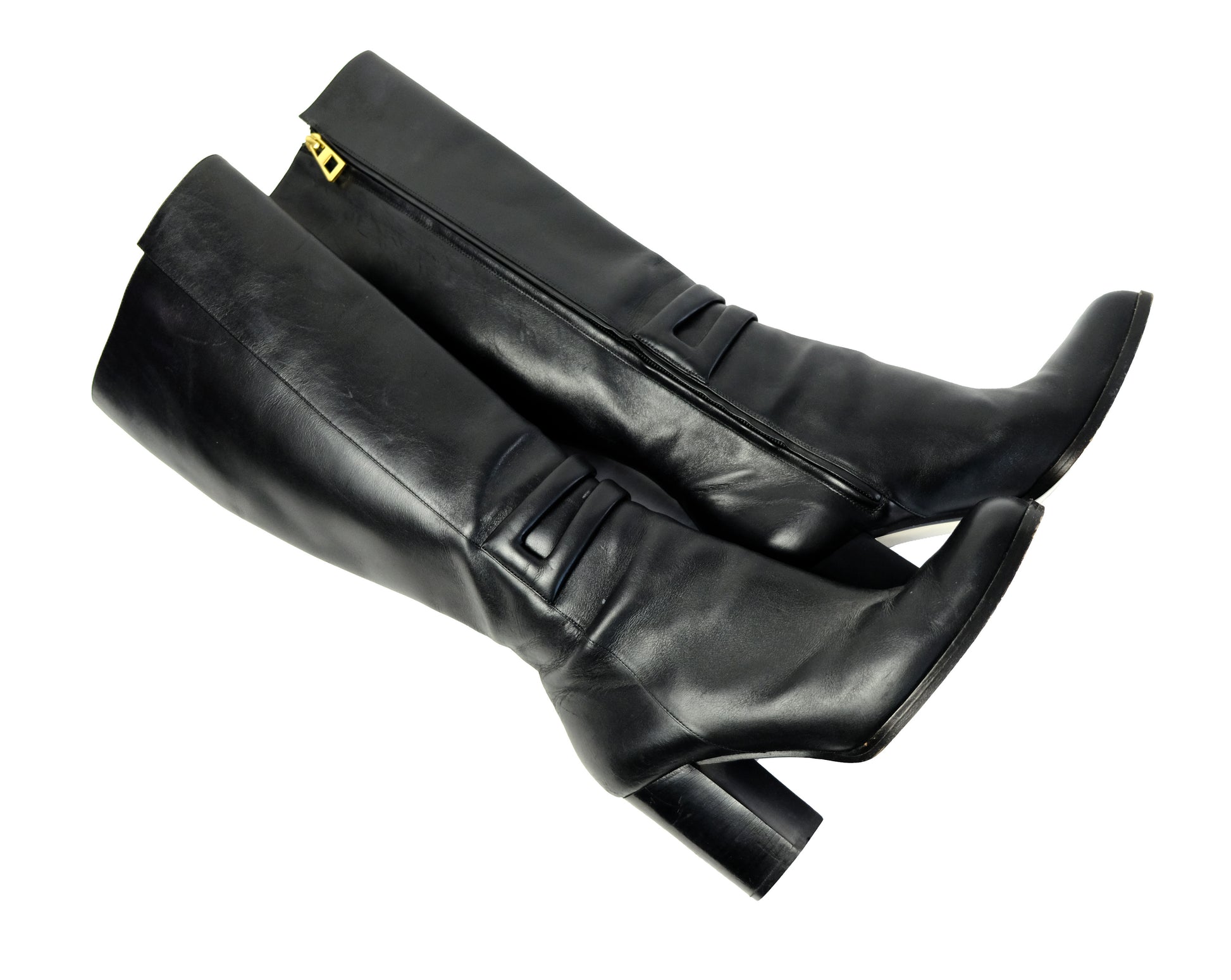 Loewe Black Leather Knee Boots, EU40