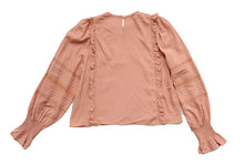 Meadows Dusky Pink Blouse with Frills and Lace, UK12