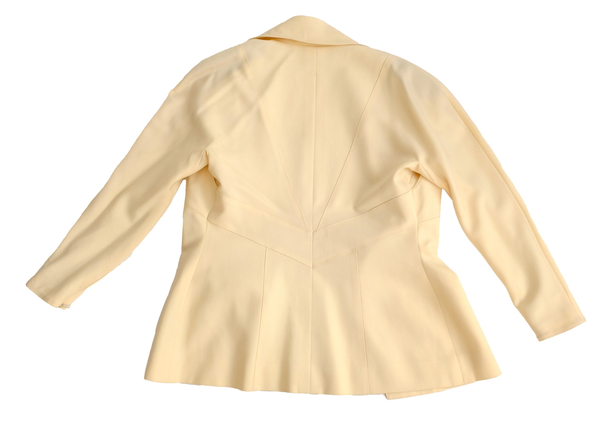 Karl Lagerfeld 1990s Vintage Skirt Suit in Cream Wool, UK10-12