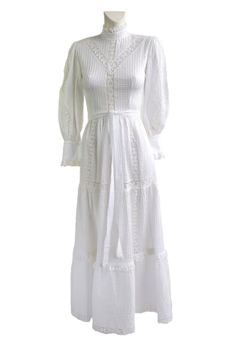Vintage Mexicana of Sloane Street Cotton and Lace Wedding Dress, UK8-10