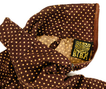 Biba 1970s Vintage Dress in Brown Polka Dot Needlecord, UK8-10