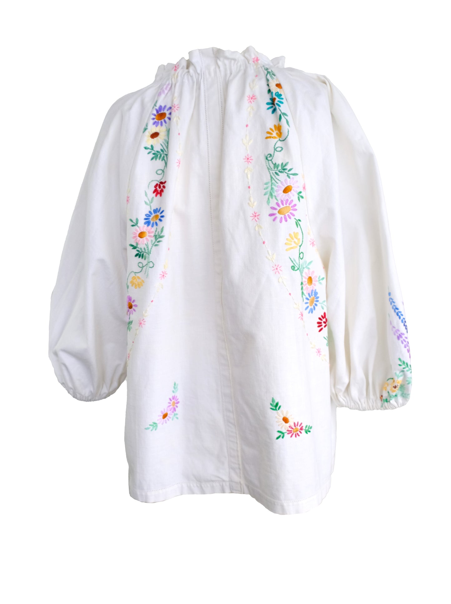 Leila Ray Upcycled Embroidered Peasant Blouse, Medium