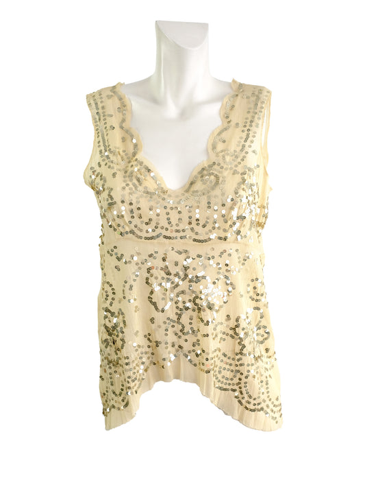 Marni Semi Sheer Sequin Net Top, UK10-12