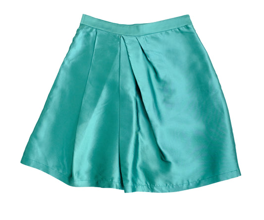 Moschino A-line Skirt in Aquamarine Silk,