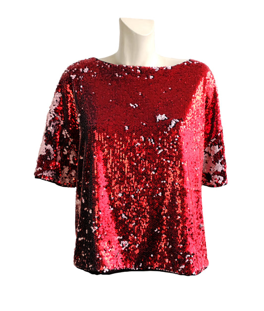 Essentiel Antwerp Red Sequin Top, UK12