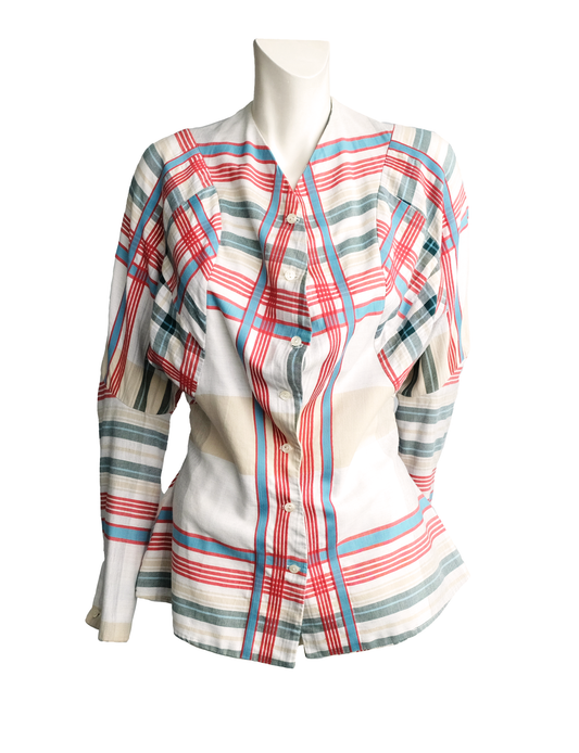 Vivienne Westwood 1980s Vintage Striped Tailored Shirt, UK10-12