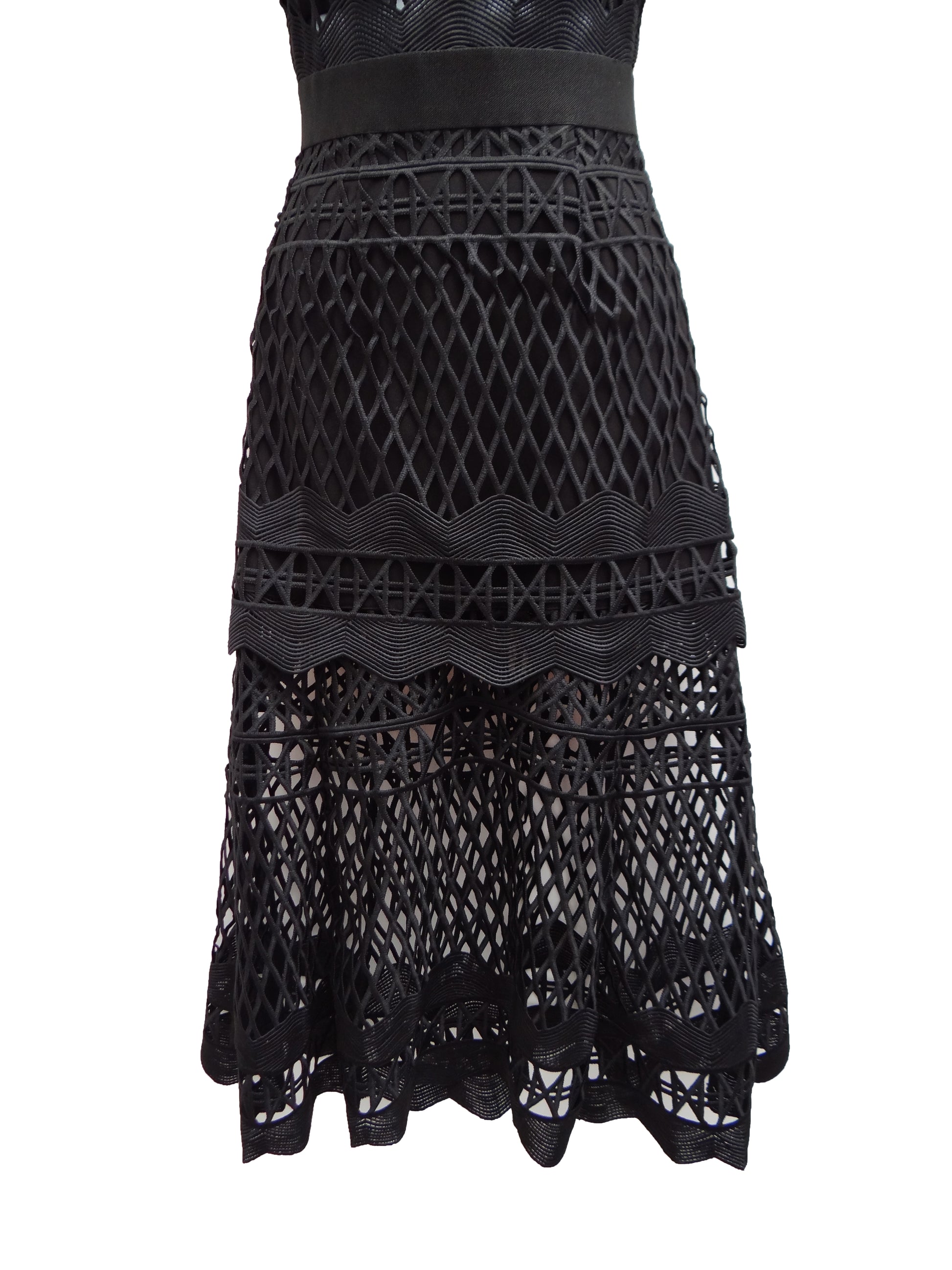 Self Portrait Cutwork Lace Layered  Dress, UK6