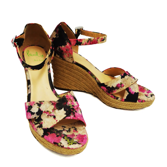 Paul Smith Floral Silk Espadrille Wedges, EU40