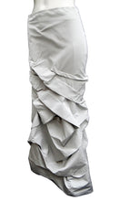 Sylvia Heise Silver Grey Taffeta Tiered Ruffle Skirt, UK10