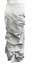 Sylvia Heise Silver Grey Taffeta Tiered Ruffle Skirt, UK10