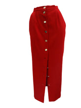 Vintage Vivienne Westwood Button Through Tailored Red Wool Skirt UK10-12